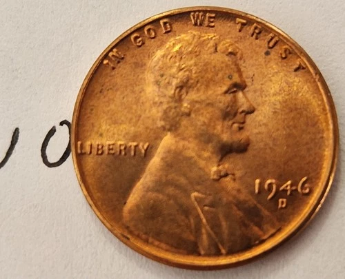 1946-D Lincoln Cent BU  Nice Red Color  #10