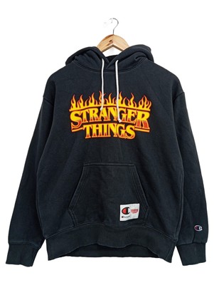 Champion Kapuzenpullover S schwarz Stranger Things Logo Damen