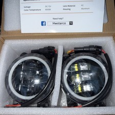 4inch Round Led Fog Lights Driving Lamps Halo For Jeep Wrangler 07-18