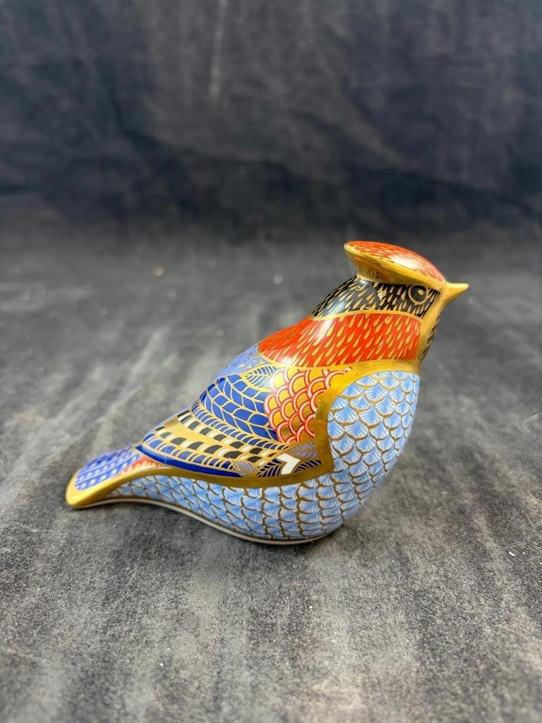Royal Crown Derby Imari Paperweight Collection Bird Waxwing