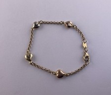 14K Gold Heart Bracelet Made In Italy