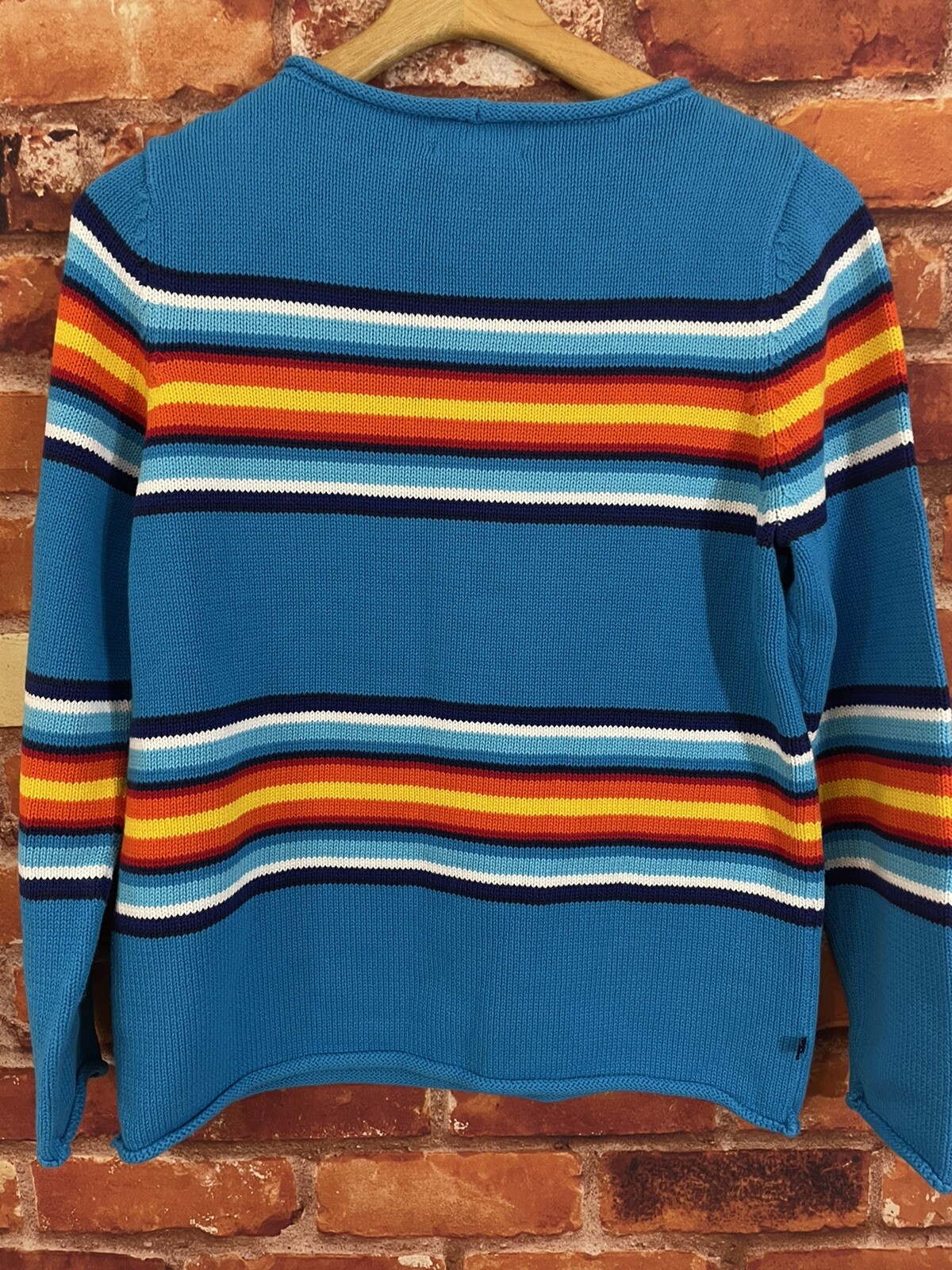 LRL Ralph Lauren Petite Sweater Women Petite S Blue Rainbow Striped Knit |  eBay