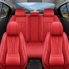 Nappa Leather 5 Seat Car Seat Covers Full Set Protector With Lumbar Support Nappa Leather 5 Seat Car Seat Covers Full Set Protector With Lumbar Support