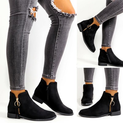 flat low ankle boots