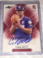 CHASE PETTY 2020 LEAF PERFECT GAME GAMEDAY RED BLANK BACK AUTOGRAPH #1/1 REDS