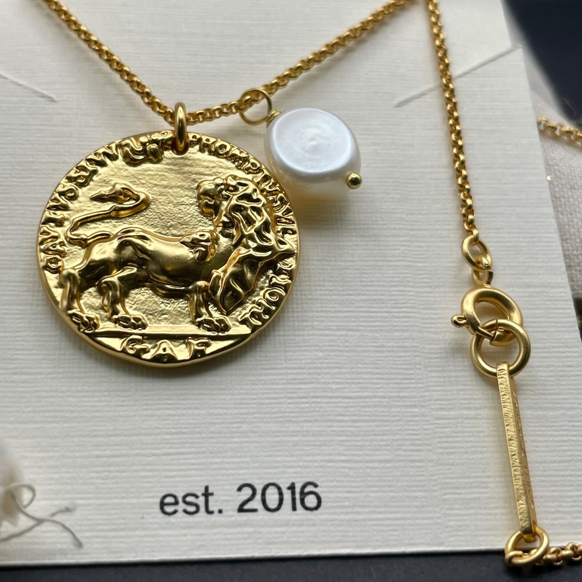 【送料&関税込】Patou Antique Coin Charm Necklace 13141118124_Pegasus_Gold_Coin_