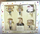 LENOX CANDLES AND CONFETTI CANDLEHOLDERS SET OF 6 "HAPPY BIRTHDAY TO YOU"