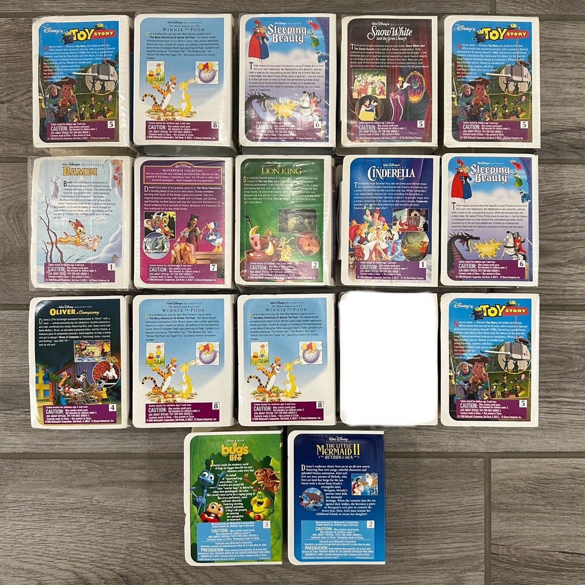McDonalds Walt Disney Masterpiece Collection LOT of 16 Happy Meal