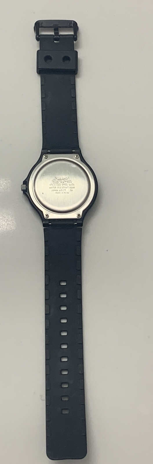 Rare Casio Black & Gold Analog Watch, Black Resin Band Easy To Read New Battery!