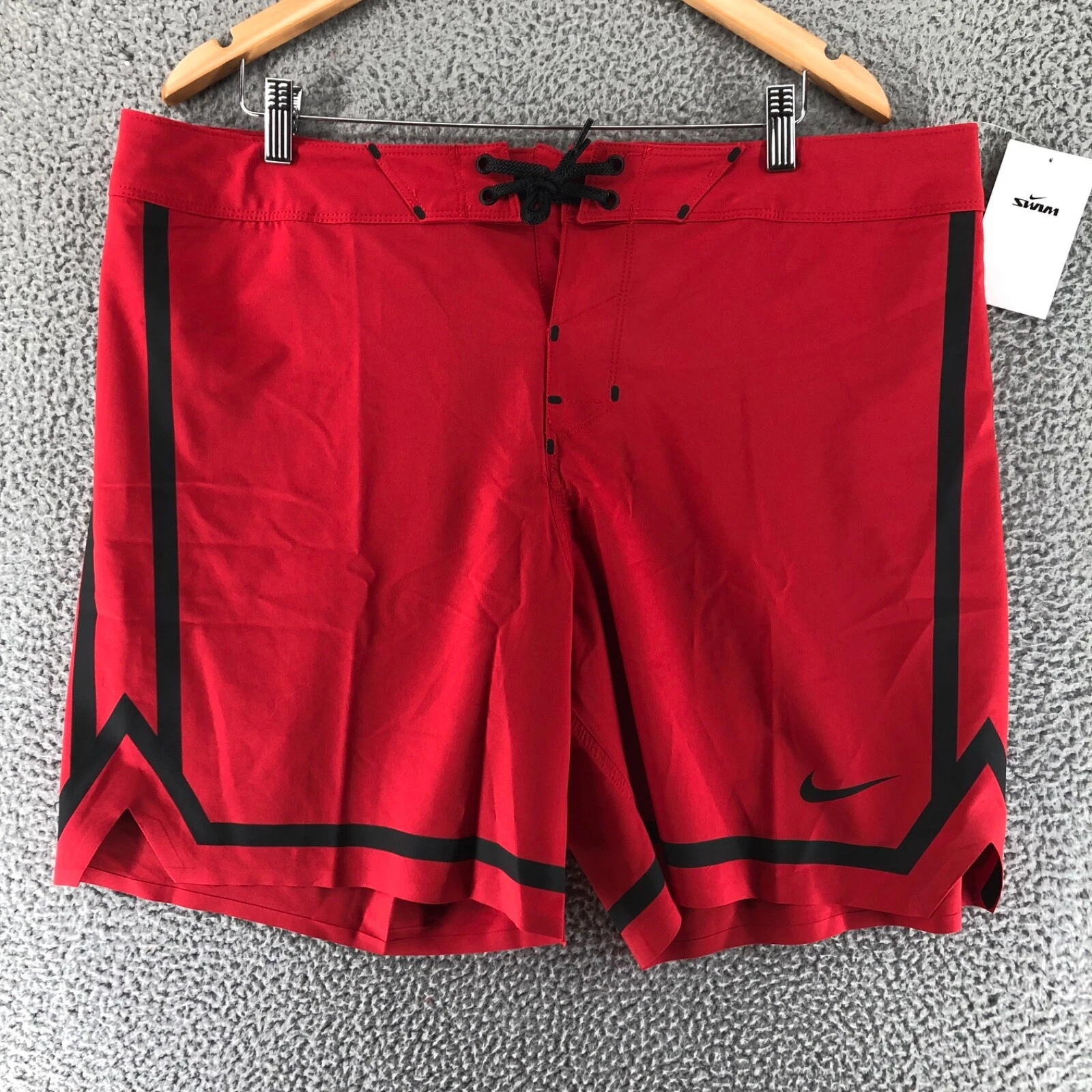 Nike Fadeaway 7" Men's Size 32 Red Boardshorts Swim Shorts Unlined NESSE504 614
