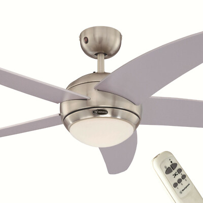Deckenventilator Westinghouse Bendan Silber 72220, Licht & Fernbedienung Ø 132cm
