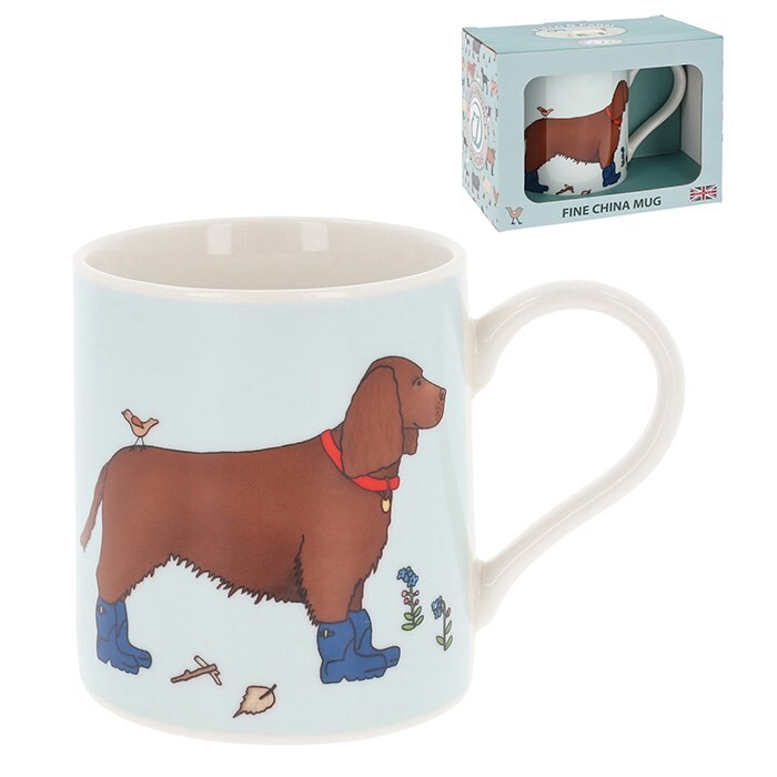 Spaniel Fine China Mug, Emma Lawrence, Dogs, Pets, Gifts, Birthdays, Xmas EL017