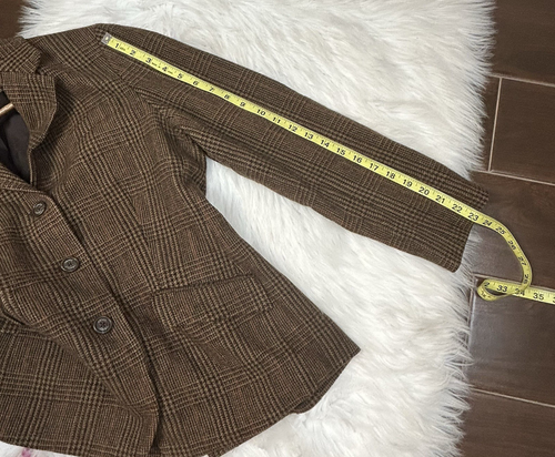 Chaps Wool Blend Tweed Plaid Blazer Womens Size 12 Equestrian Classic Preppy - Picture 11 of 18