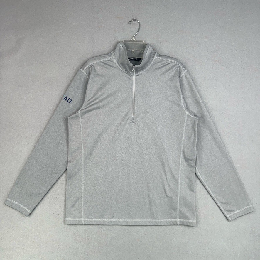 The North Face Mens Large Gray Tech 1/4 Zip Fleece Pullover Hike Gorp Sweater
