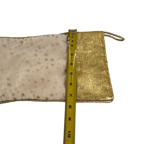2 Christmas Stocking White Gold Sequence Snowflakes Metallic MCM Decor Star b - Picture 3 of 9