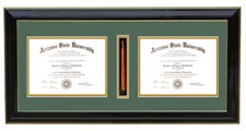 Double diploma frame with tassel 6x8,7x9,8x10,8.5x11,11x14,10x13 RC Black-Green