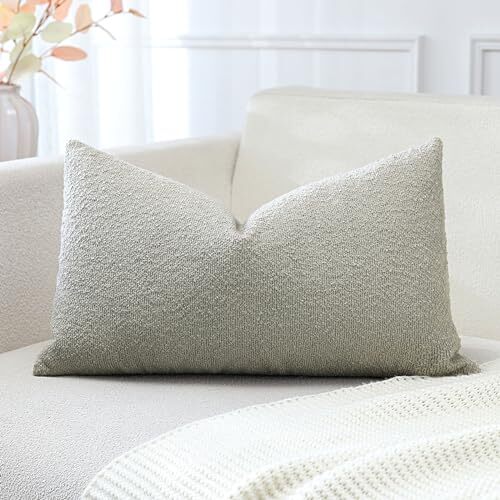 Lumbar Pillow White Textured Throw Pillow Set Of Textured Boucle