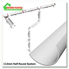PLASTIC HALF ROUND GUTTER - DOWNPIPE - FITTINGS 112mm HALF ROUND WHITE