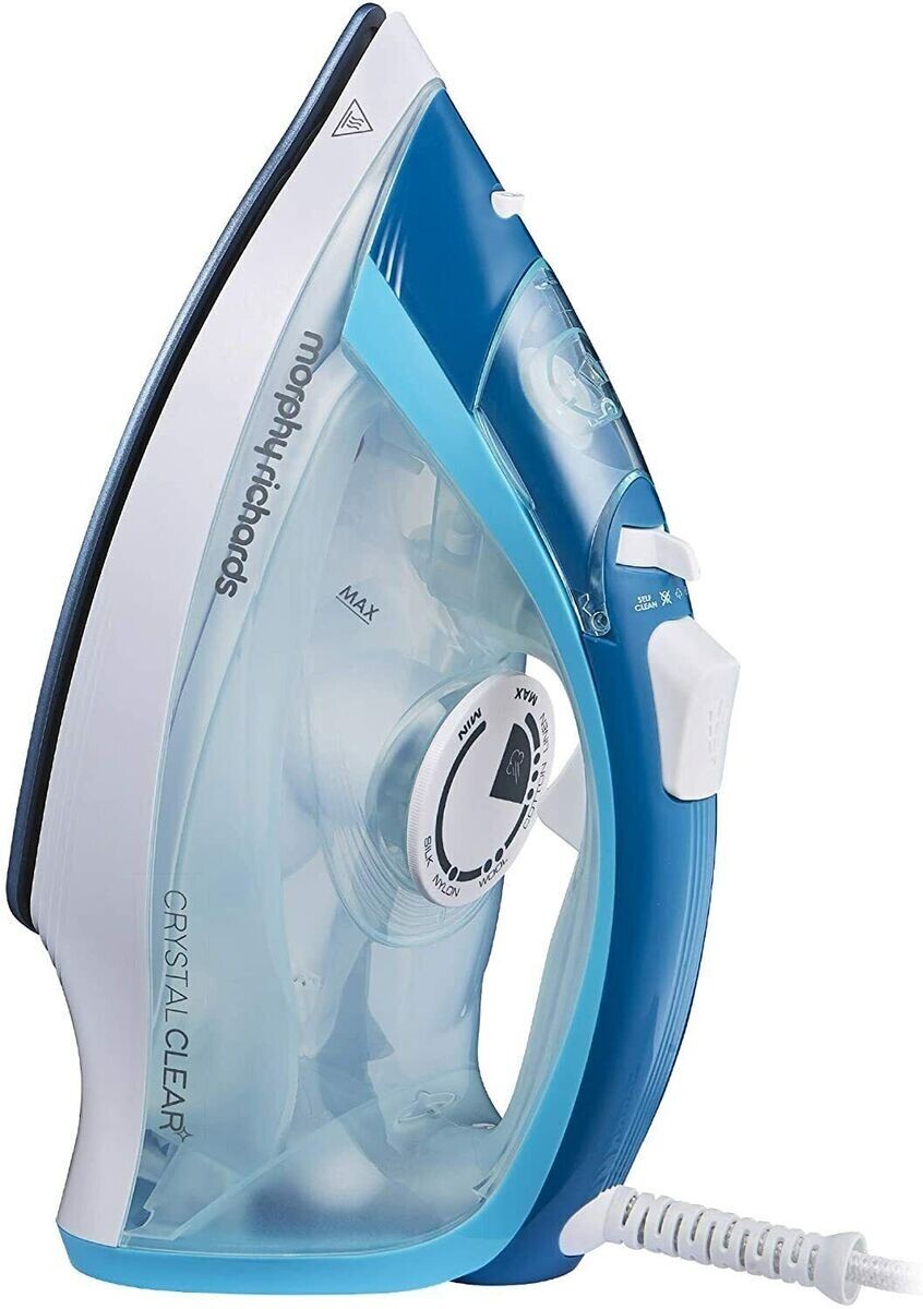 Morphy Richards Crystal Clear Steam Iron, Ceramic Non-stick Soleplate, 100g Steam Shot, 30g Steam Output, Anti-scale, 350ml Water Tank, Self Clean, 2400W, Turqouise/White, 300300 - Image 2