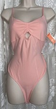 VTG Design NWT L Peach Cotton Spandex Thong TEDDY Romper Bodysuit nightie