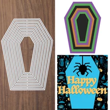 Large Nesting Coffin/Tombstone Cutting & Embossing Dies – Spooky Halloween