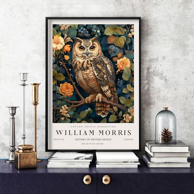 William Morris Druck, William Morris Ausstellung Poster Eule (163b)