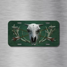 Bow hunter Deer Skull Hunting Bow and Arrow Vehicle License Plate Auto Car Tag