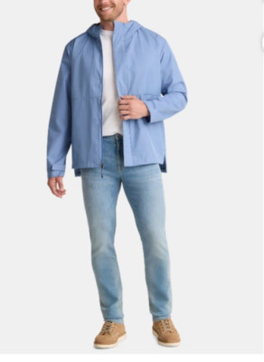 Ozark Trail Men's Rain Jacket with Hood Color Blue Multiple Sizes New with Tag