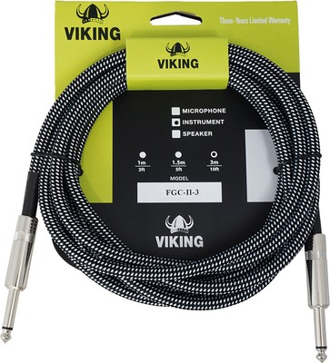 Leem 10 Fuß GITARRENJACK LEAD! Stoffbeschichtetes Kabel, 1/4 Zoll Buchse. Von Hobgoblin