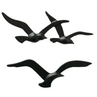 Boltze Wandobjekt Birdy Schwarz, Wanddeko Aus Metall, Maritimes Motiv
