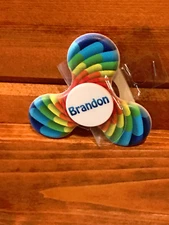Personalized Multi~Color *Brandon* Fidget Spinner Tri-Spinner *Brand New* *WOW*