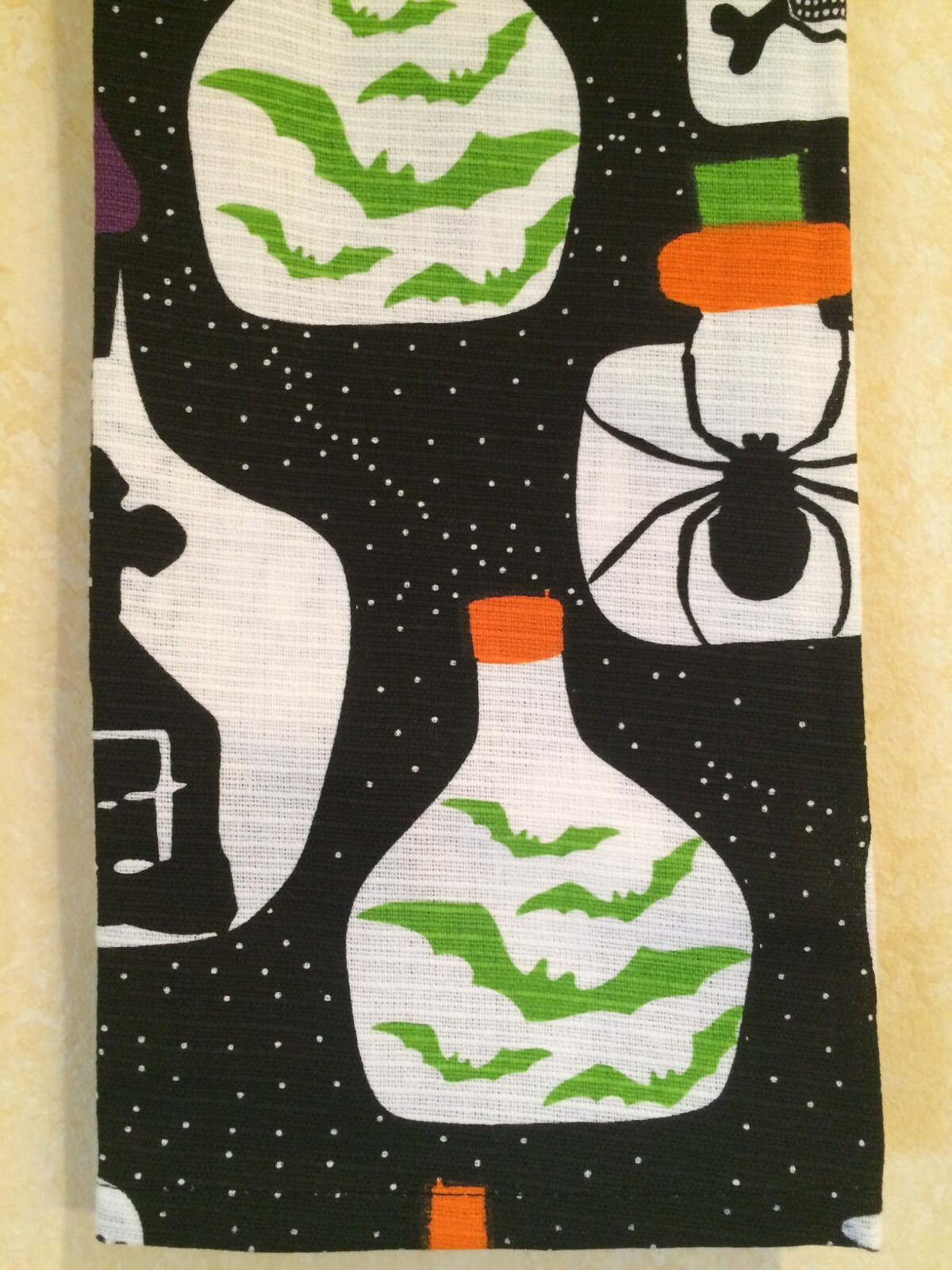 Halloween Kitchen Hand Towel Guest Decor Skull Cat Spider Web