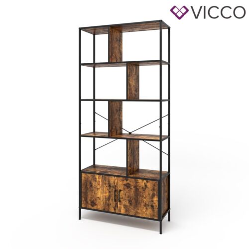 Bücherregal Fyrk Eiche rustikal 80 x 180 cm mit 4 Regalebenen Vicco - Bild 2 von 9