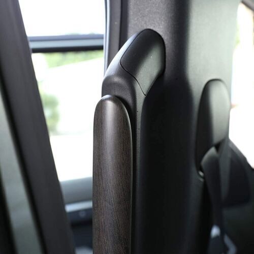 2PCS Oak Grain Rear B Pillar Handle Cover Trim For Land Rover Defender 2020-2023