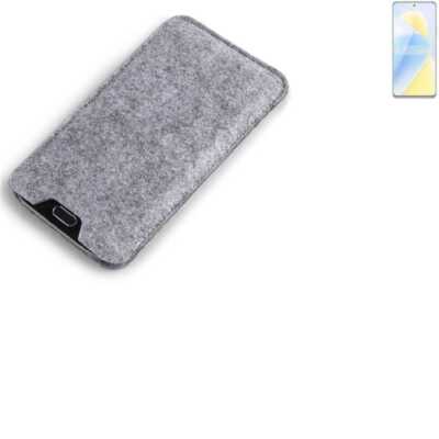 Filz Hülle für Wiko 5G grau Sleeve Case Tasche Schutz Hülle