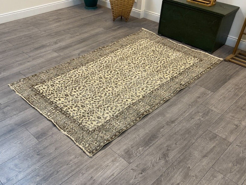 Anatolia Rug, Office Rug, Beige Turkish Rug, Antique Turkish Rug 3.9 x 6.5 ft