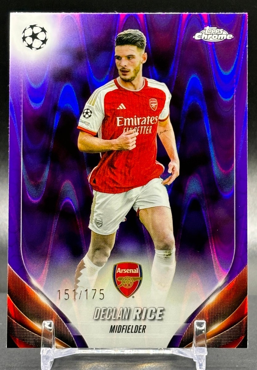 2023-24 Topps Chrome UEFA CC #6 Declan Rice Arsenal FC Purple 
