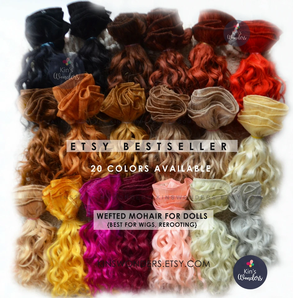 20gm Muñeca Ondulada Trama Mohair 1.2-5m Extensión de Cabello | Cabello Natural | Tejido Pelucas Foto 4 de 4