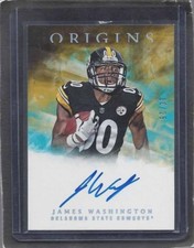 JAMES WASHINGTON 2018 ORIGINS TEAL STEELERS ON CARD ROOKIE AUTO RC #D 10/25