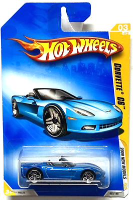 HOT WHEELS 2009 CORVETTE C6 CONVERTIBLE JET STREAM BLUE SHIPS IN PROTECTO PACK