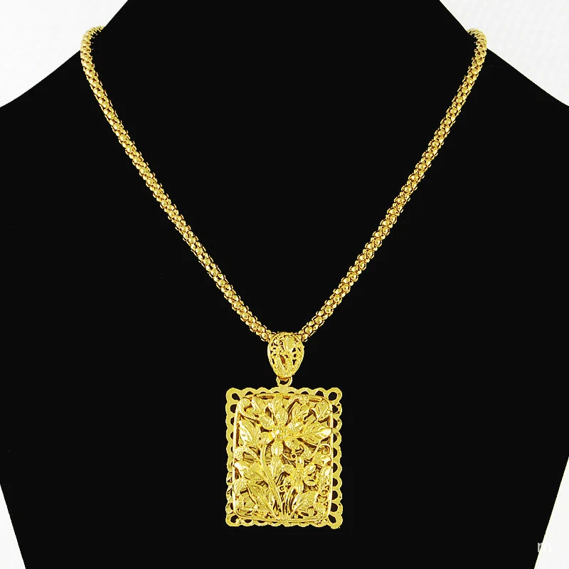 Square gold pendant designs deals