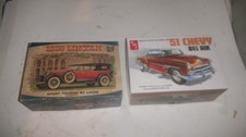 2- 125 Scale Model Kits 1- 51 Chevy 1- 1928 Lincoln