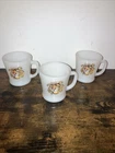 Vintage Milk Glass Coffee Mug Anchor Hocking Fire King Esso Tiger Exxon Set Of 3