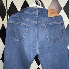 Levi's 501 Series Men's Straight Regular Fit Blue Denim Button Fly Medium Wash