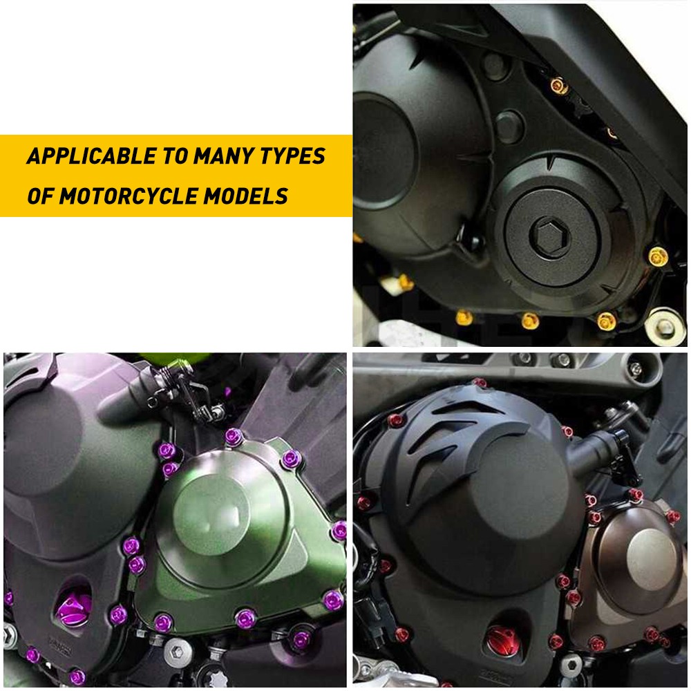 Black Fairing Bolts Motorcycle Kits Body Fasteners Clip Screws Wrench Set