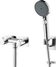 RV Shower Faucet Chrome, Metal 4" Camper Shower Faucets with Hose and Shower Rep