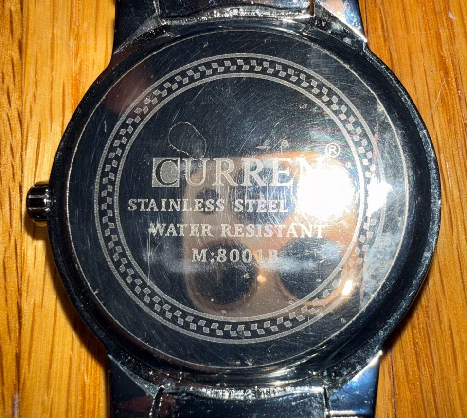 Reloj Curren Cronómetro Cuarzo Blanco Grande 48mm Acero Inoxidable EXCELENTE Foto 3 de 4