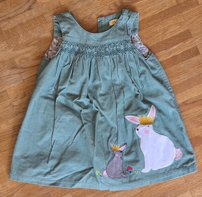 Babyboden Cordkleid Hängerchen Hasen grün   Gr. 86 (12-18 M)