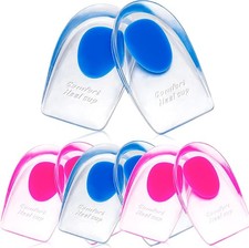 Gel Heel Cups for Heel Pain Relief &ndash; Shock Absorbing Silicone Inserts for