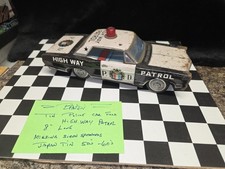 1967 RARE Ford Galaxie Bandai Japan Highway Patrol Police 8  TIN Litho